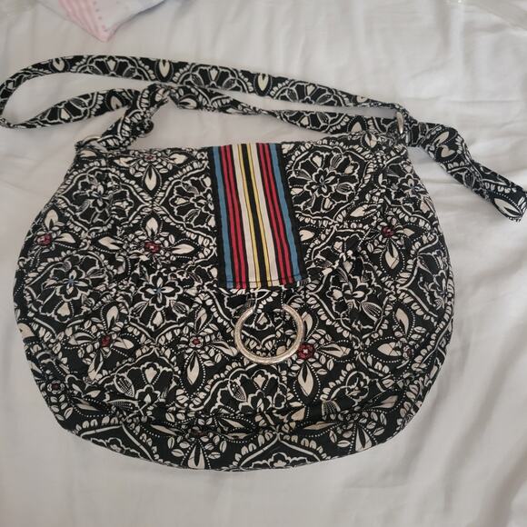 Vera Bradley Barcelona Retired Crossbody Purse Tote Medium Saddle Bag Style Goth - Picture 8 of 9
